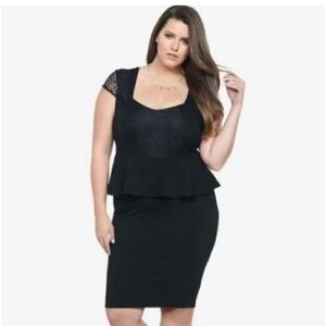 Torrid Black Lace Sleeve Midi Dress